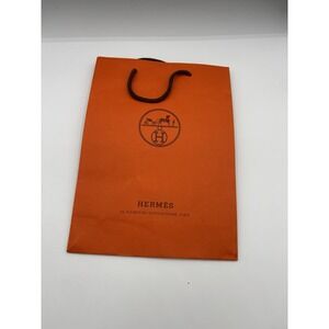Authentic Hermes Orange Shopping Paper Gift Bag 8" X 11"